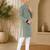 Green color handcrafted luckhnawi chikankari cotton men's kurta payjama set