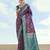 wine silk blend banarasi jacuard work saree with unstitched blouse piece