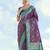 wine silk blend banarasi jacuard work saree with unstitched blouse piece