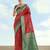 red silk blend banarasi jacuard work saree with unstitched blouse piece