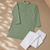 Green color handcrafted luckhnawi chikankari cotton men's kurta payjama set