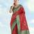 red silk blend banarasi jacuard work saree with unstitched blouse piece