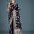 plum silk blend banarasi jacuard work saree with unstitched blouse piece
