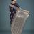 plum silk blend banarasi jacuard work saree with unstitched blouse piece