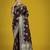 Maroon silk blend jacuard work saree with unstitched blouse piece