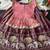 Kids moss satin elephant motif cutdana work lehenga with zari silk peplum blouse