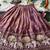 Kids moss satin elephant motif cutdana work lehenga with zari silk peplum blouse