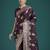wine silk blend banarasi jacuard work saree with unstitched blouse piece