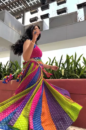 GEORGETTE COTTON HANDWORK REAL CODI NAVRATRI  LEHNGHA CHOLI