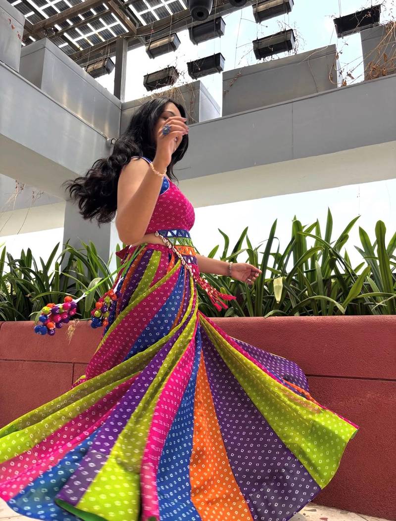 GEORGETTE COTTON HANDWORK REAL CODI NAVRATRI  LEHNGHA CHOLI