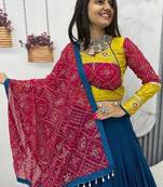 REYON COTTON EMBROIDERY THRED WORK NAVRATRI LEHNGHA CHOLI