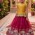 Kids moss satin elephant motif cutdana work lehenga with zari silk peplum blouse