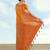 orange silk blend banarasi jacuard work saree with unstitched blouse piece