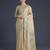 cream silk blend banarasi jacuard work saree with unstitched blouse piece