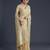 cream silk blend banarasi jacuard work saree with unstitched blouse piece