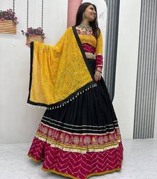 REYON COTTON EMBROIDERY THRED WORK NAVRATRI LEHNGHA CHOLI