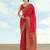 red silk blend banarasi jacuard work saree with unstitched blouse piece