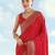 red silk blend banarasi jacuard work saree with unstitched blouse piece