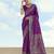purple silk blend banarasi jacuard work saree with unstitched blouse piece