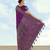 purple silk blend banarasi jacuard work saree with unstitched blouse piece
