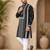 Black color embroidery and silver sequence work silk men's kurta payjama set