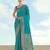 Rama banarasi silk blend jacuard work saree with unstitched blouse piece