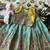 Seagreen viscose tissue with animal embroidered lehenga choli set for kids