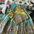 Seagreen viscose tissue with animal embroidered lehenga choli set for kids