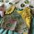 Seagreen viscose tissue with animal embroidered lehenga choli set for kids