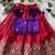 Red fendy silk embroidered lehenga with purple velvet work blouse for kids