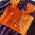 Purple fendy silk embroidered lehenga with orange velvet work blouse for kids