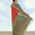 Red banarasi silk blend jacuard work saree with unstitched blouse piece