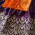 Purple fendy silk embroidered lehenga with orange velvet work blouse for kids
