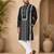 Black color embroidery and silver sequence work silk men's kurta payjama set