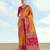 Masturd yellow banarasi silk blend jacuard work saree with unstitched blouse piece