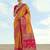Masturd yellow banarasi silk blend jacuard work saree with unstitched blouse piece