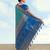 Rama banarasi silk blend jacuard work saree with unstitched blouse piece
