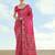 Pink banarasi silk blend jacuard work saree with unstitched blouse piece