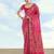Pink banarasi silk blend jacuard work saree with unstitched blouse piece