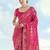 Pink banarasi silk blend jacuard work saree with unstitched blouse piece