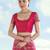 Pink banarasi silk blend jacuard work saree with unstitched blouse piece