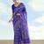 Royal blue banarasi silk blend jacuard work saree with unstitched blouse piece