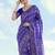 Royal blue banarasi silk blend jacuard work saree with unstitched blouse piece