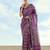 Purple banarasi silk blend jacuard work saree with unstitched blouse piece