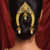 Gold Plated Temple Hair Brooch: Antique Matte Finish Jada Billa with Jhumka Drops