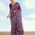 Purple banarasi silk blend jacuard work saree with unstitched blouse piece