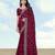 Wine georgette embroidery work saree with unstitched blouse piece