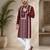 Maroon color embroidery and silver sequence work silk men's kurta payjama set