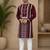 Maroon color embroidery and silver sequence work silk men's kurta payjama set