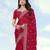 Pink georgette embroidery work saree with unstitched blouse piece